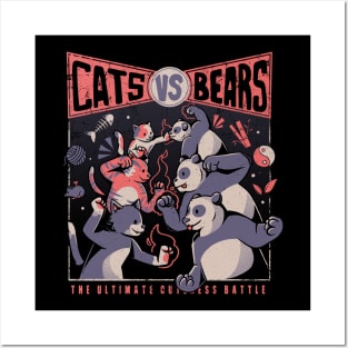 Cats Vs Bears Ninja Fight Fun Battle by Tobe Fonseca Posters and Art